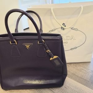 Prada Saffiano Vernice Tote - Viola